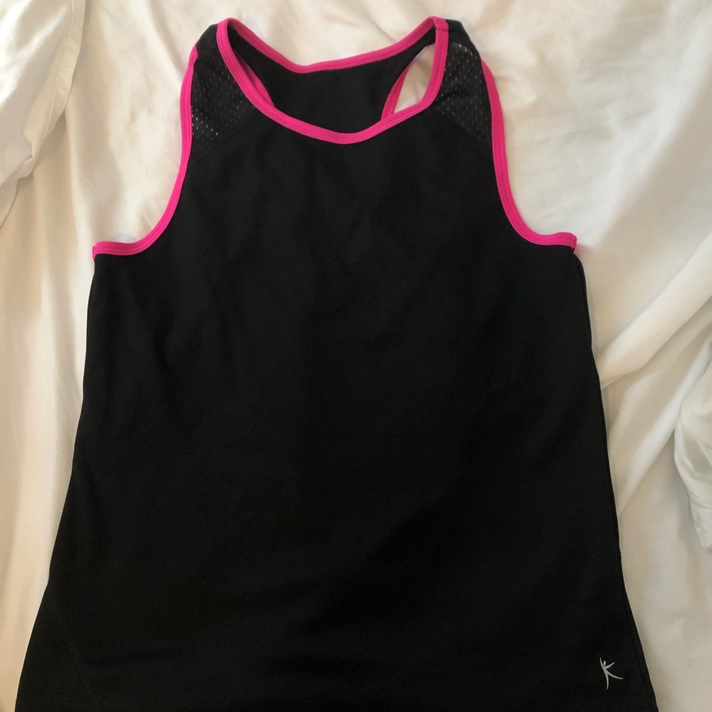 Pink and black running tank